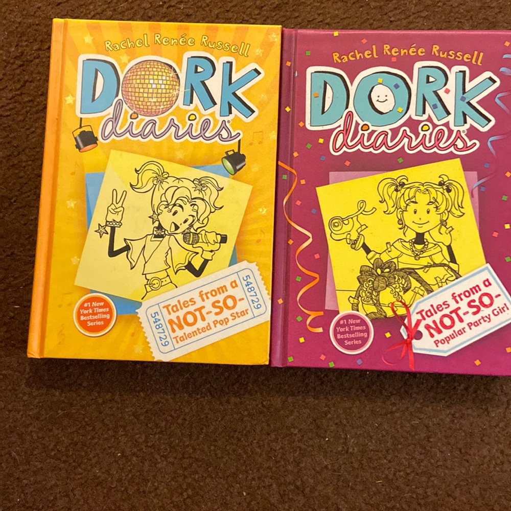book, Dork Diaries by Rachel Renée Russell, set of 2